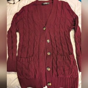 Burgundy Knit Cardigan